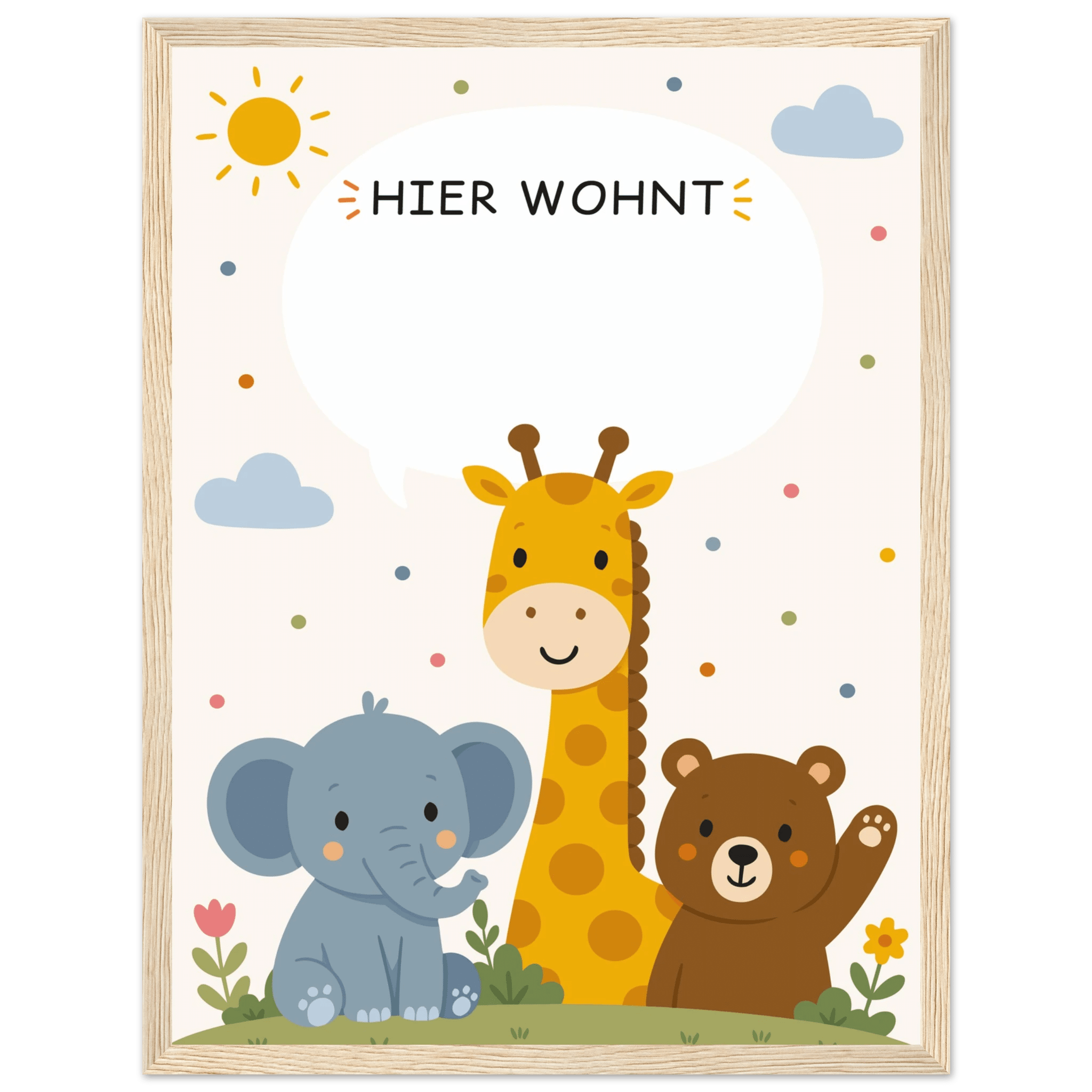 Personalisiertes Namensposter mit Tieren | Hier wohnt ❤️ poster