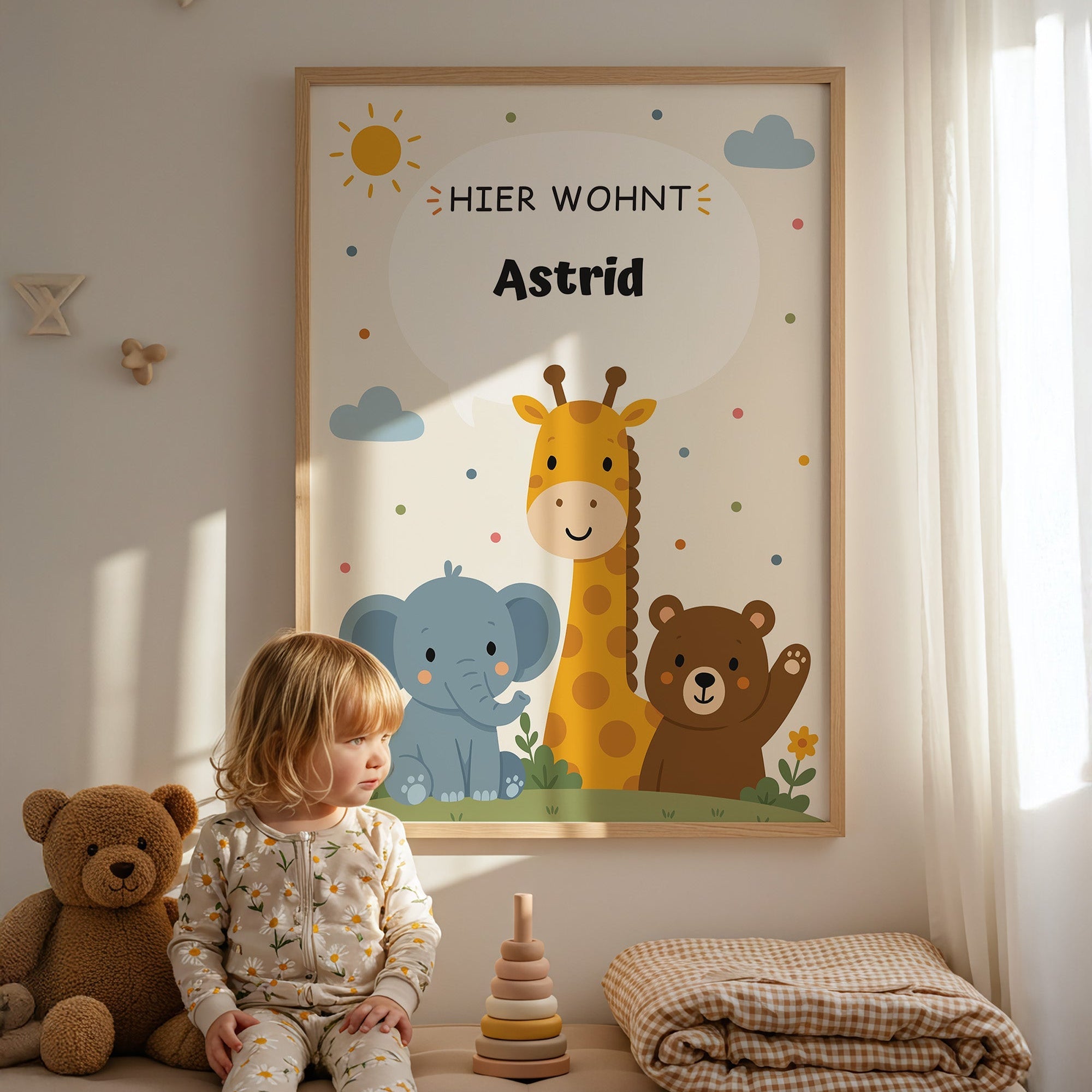 Personalisiertes Namensposter mit Tieren | Hier wohnt 🖤 poster