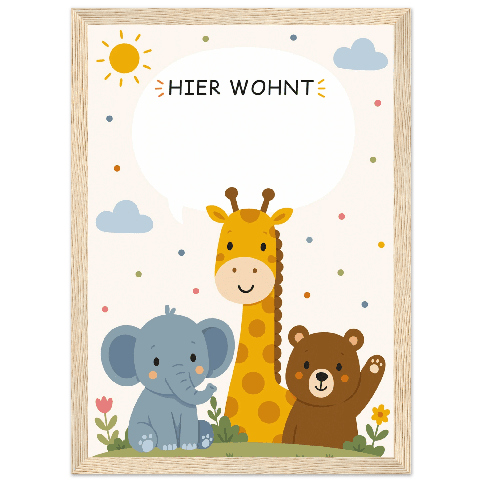 Personalisiertes Namensposter mit Tieren | Hier wohnt ❤️ poster