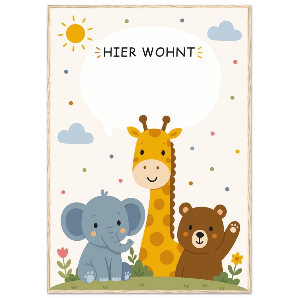 Personalisiertes Namensposter mit Tieren | Hier wohnt ❤️ poster