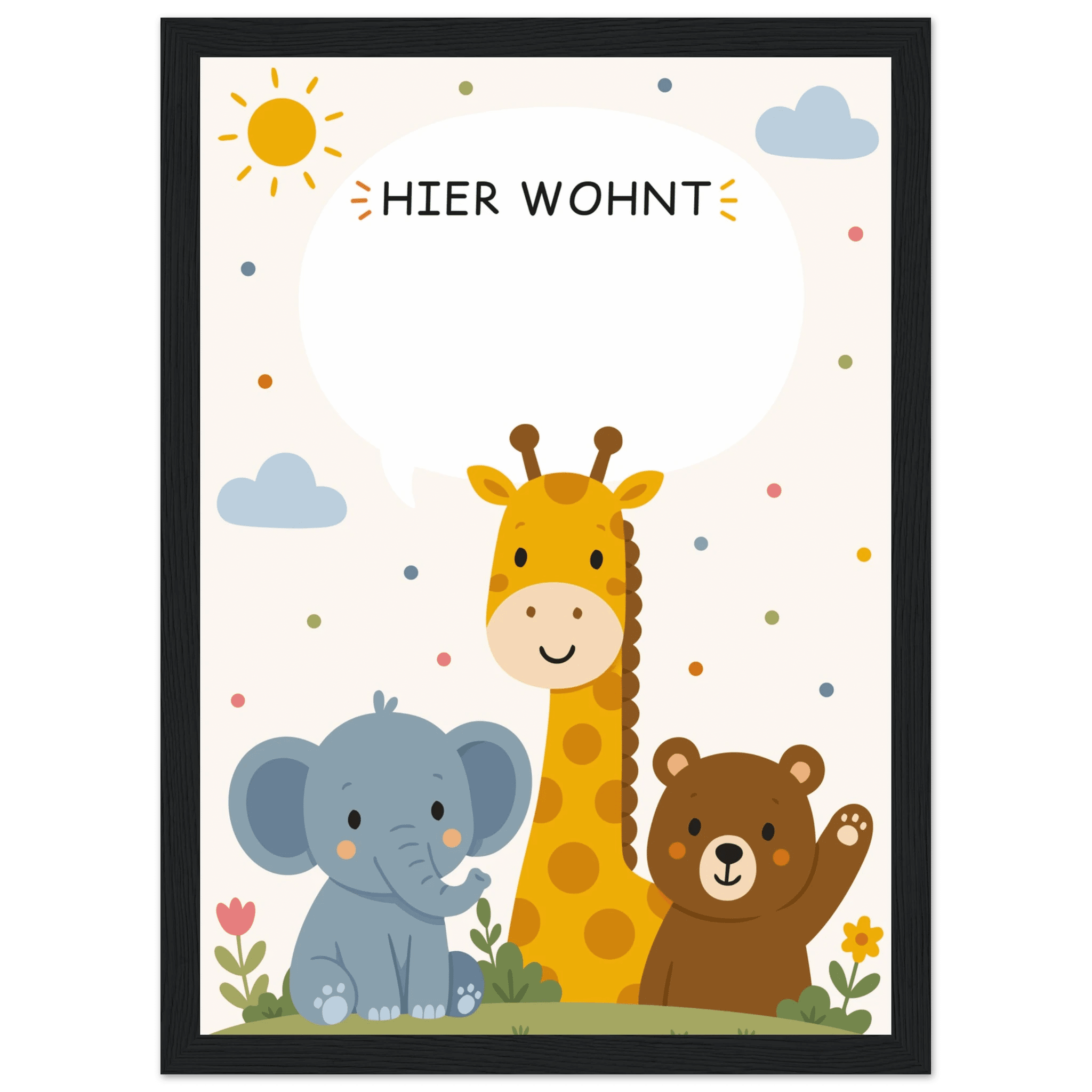 Personalisiertes Namensposter mit Tieren | Hier wohnt ❤️ poster