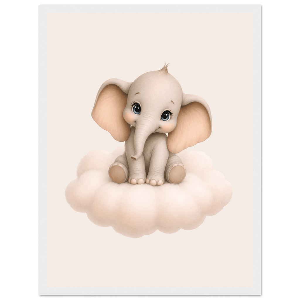 Söt elefant på moln poster poster