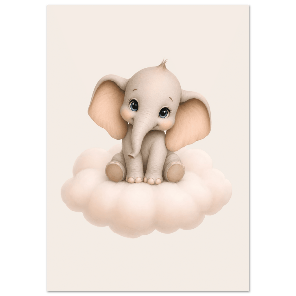 Söt elefant på moln poster poster