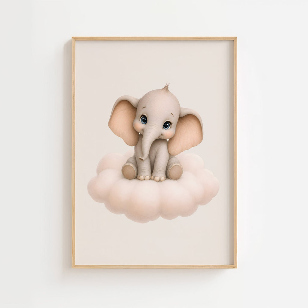 Söt elefant på moln poster poster