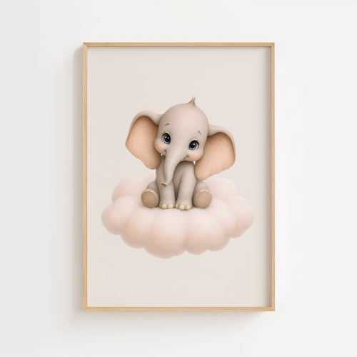 Söt elefant på moln poster poster