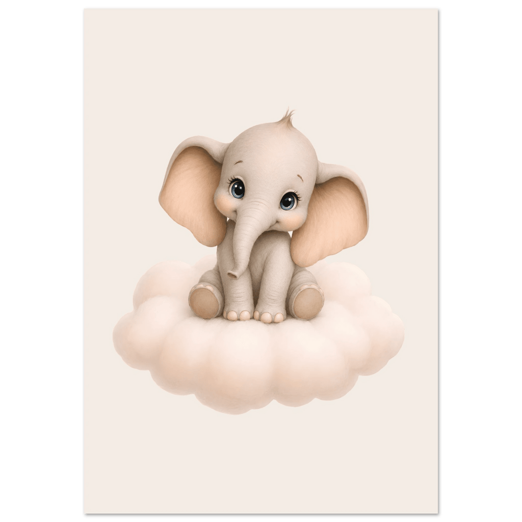 Söt elefant på moln poster poster