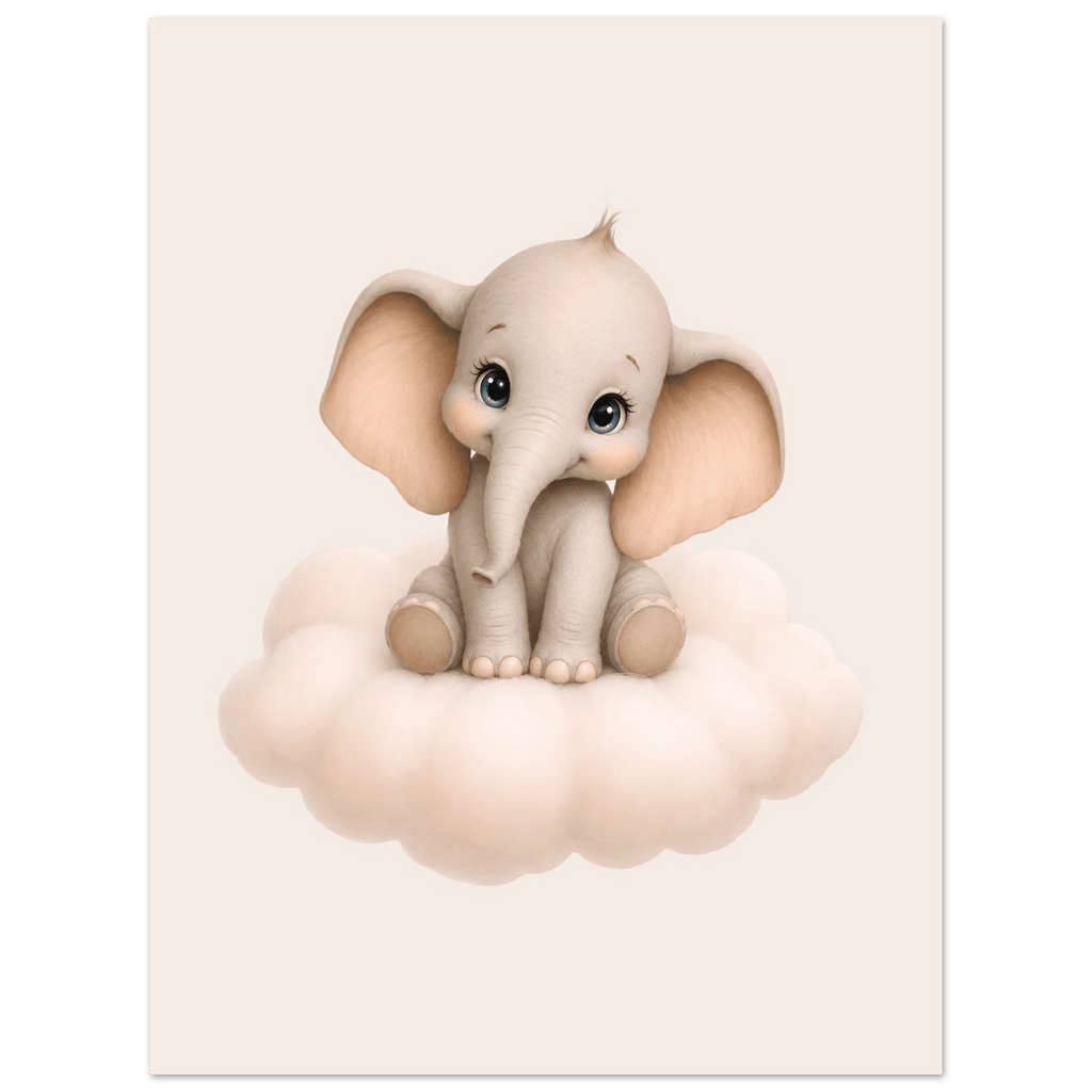 Söt elefant på moln poster poster