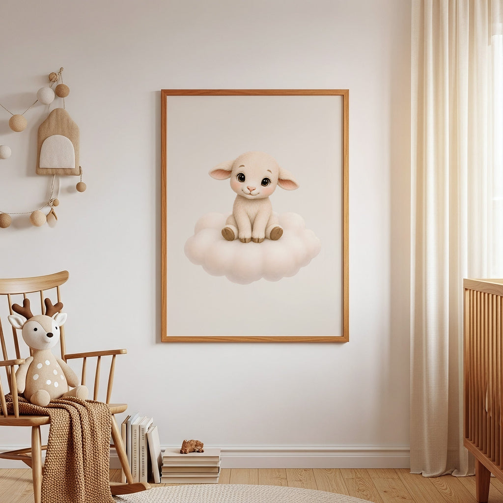 Söt lamm på moln poster poster