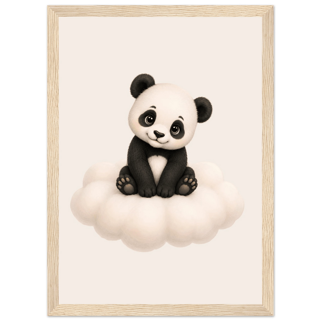 Söt panda på moln poster poster