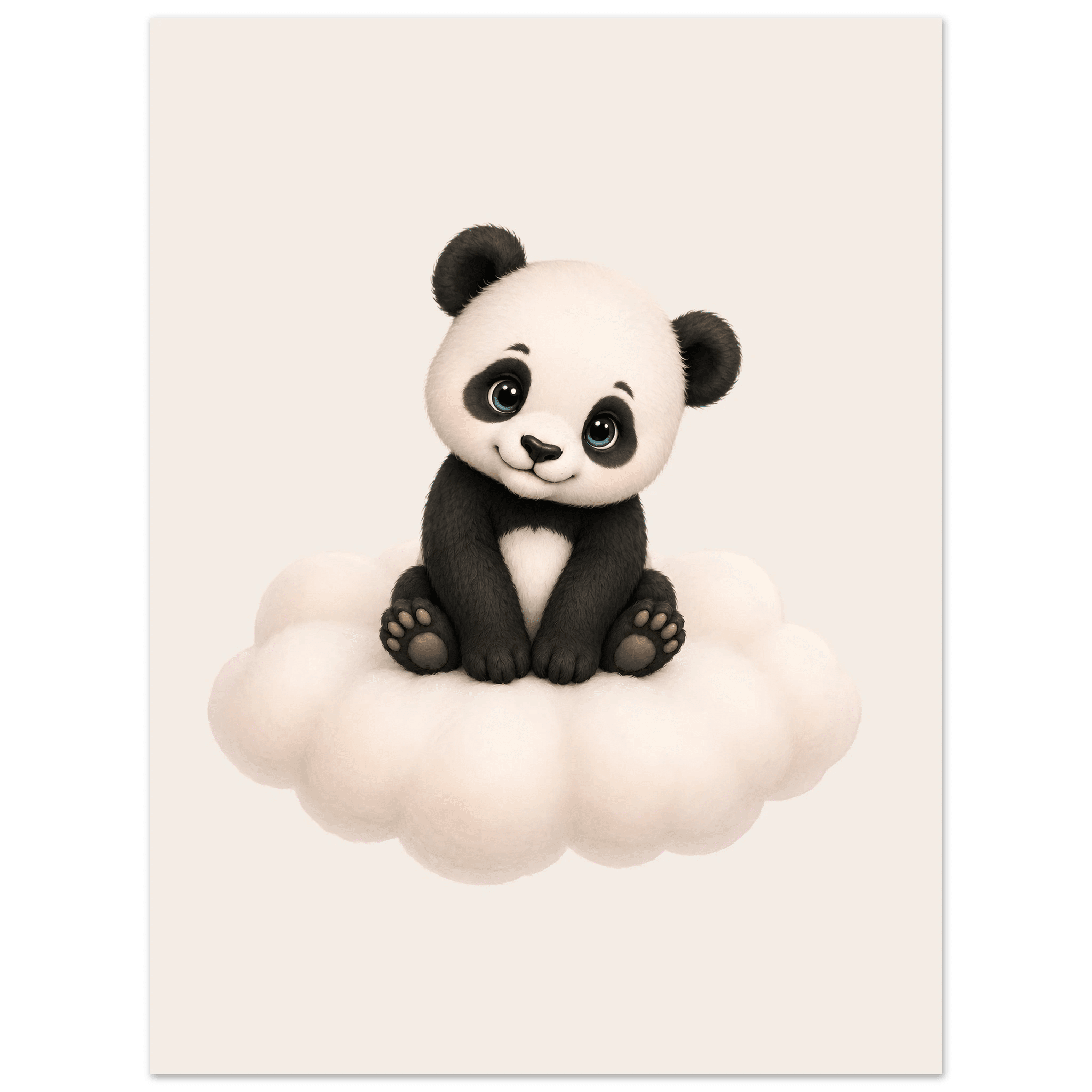 Söt panda på moln poster poster