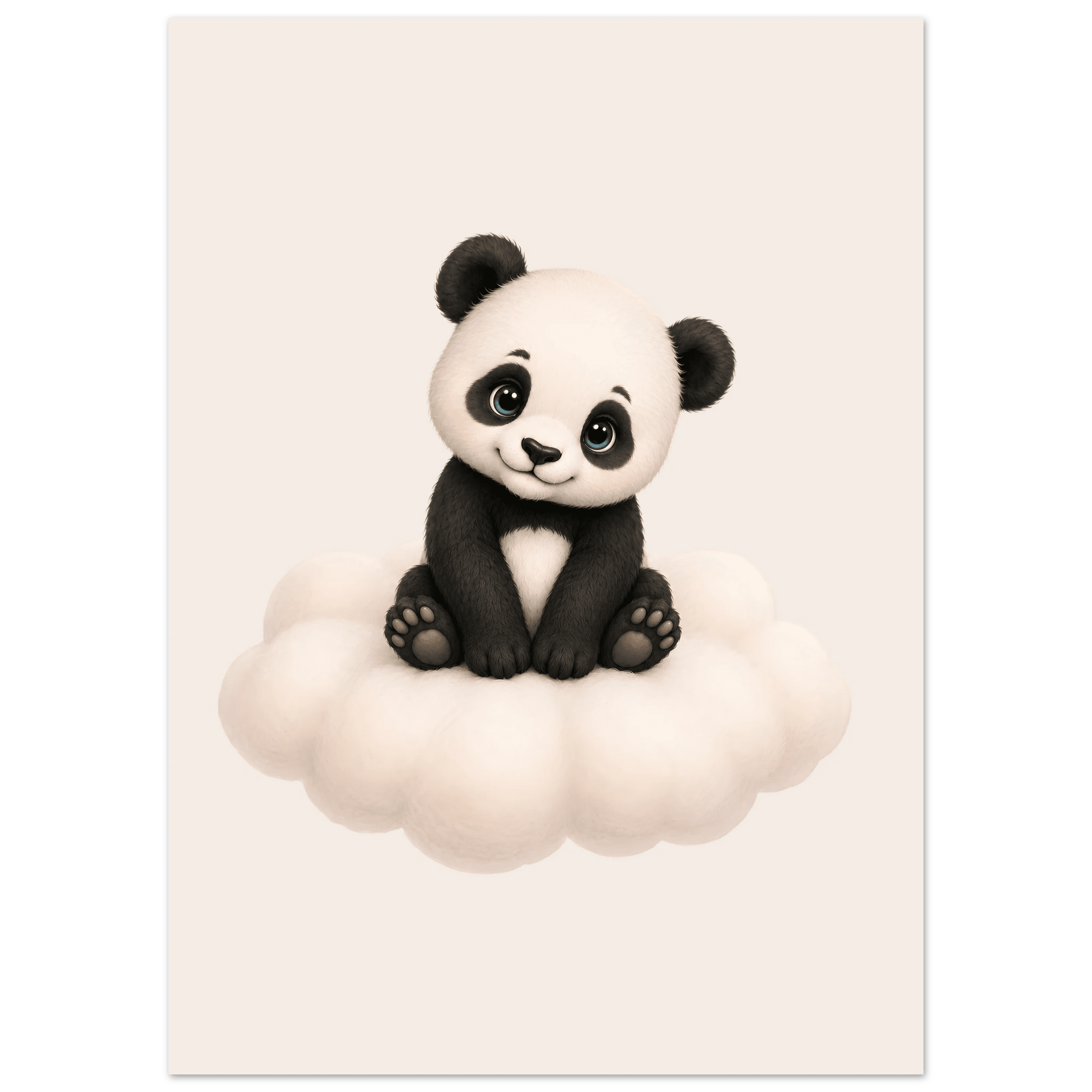 Söt panda på moln poster poster