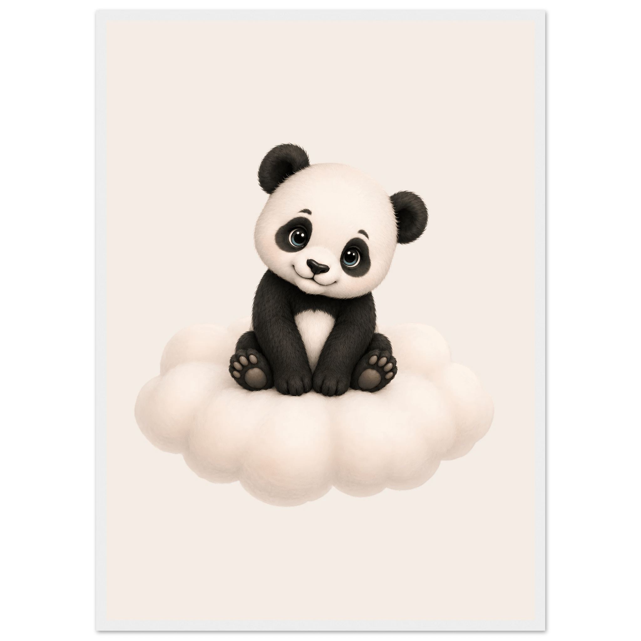 Söt panda på moln poster poster