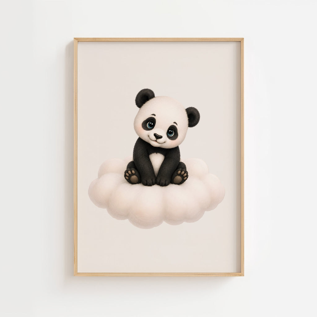 Söt panda på moln poster poster