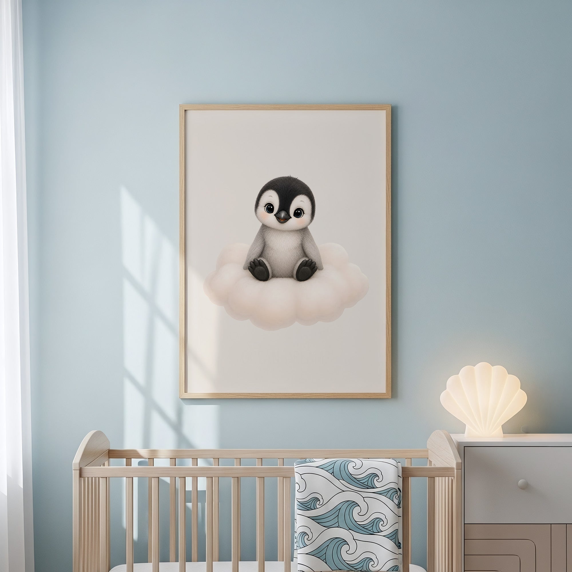 Söt pingvin på moln poster poster