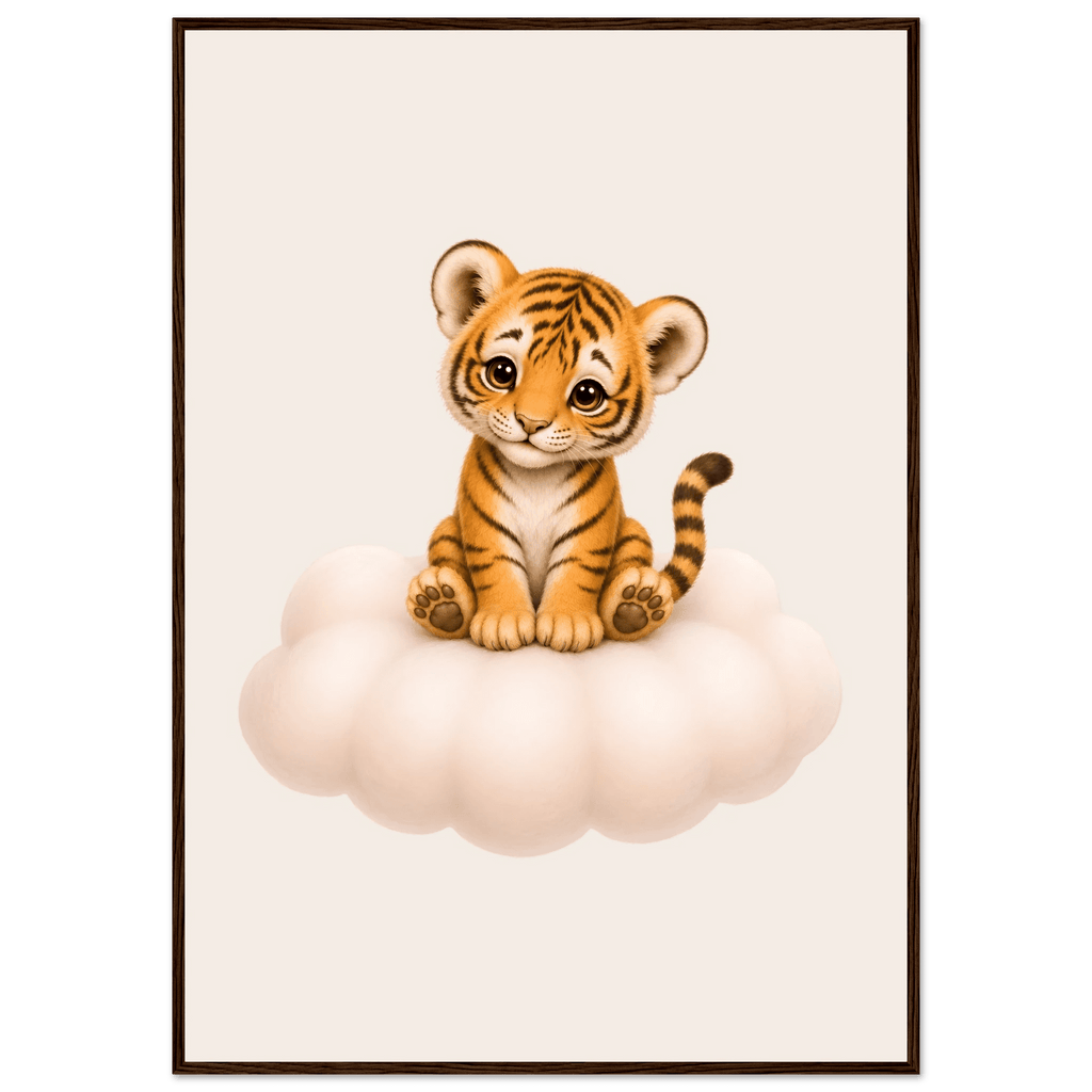 Söt tiger på moln poster poster