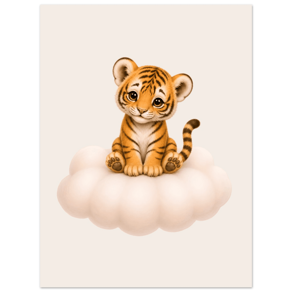 Söt tiger på moln poster poster
