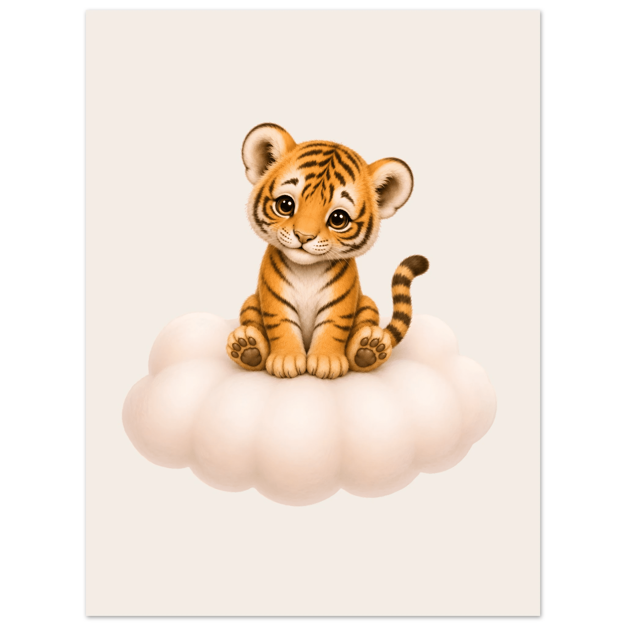 Söt tiger på moln poster poster