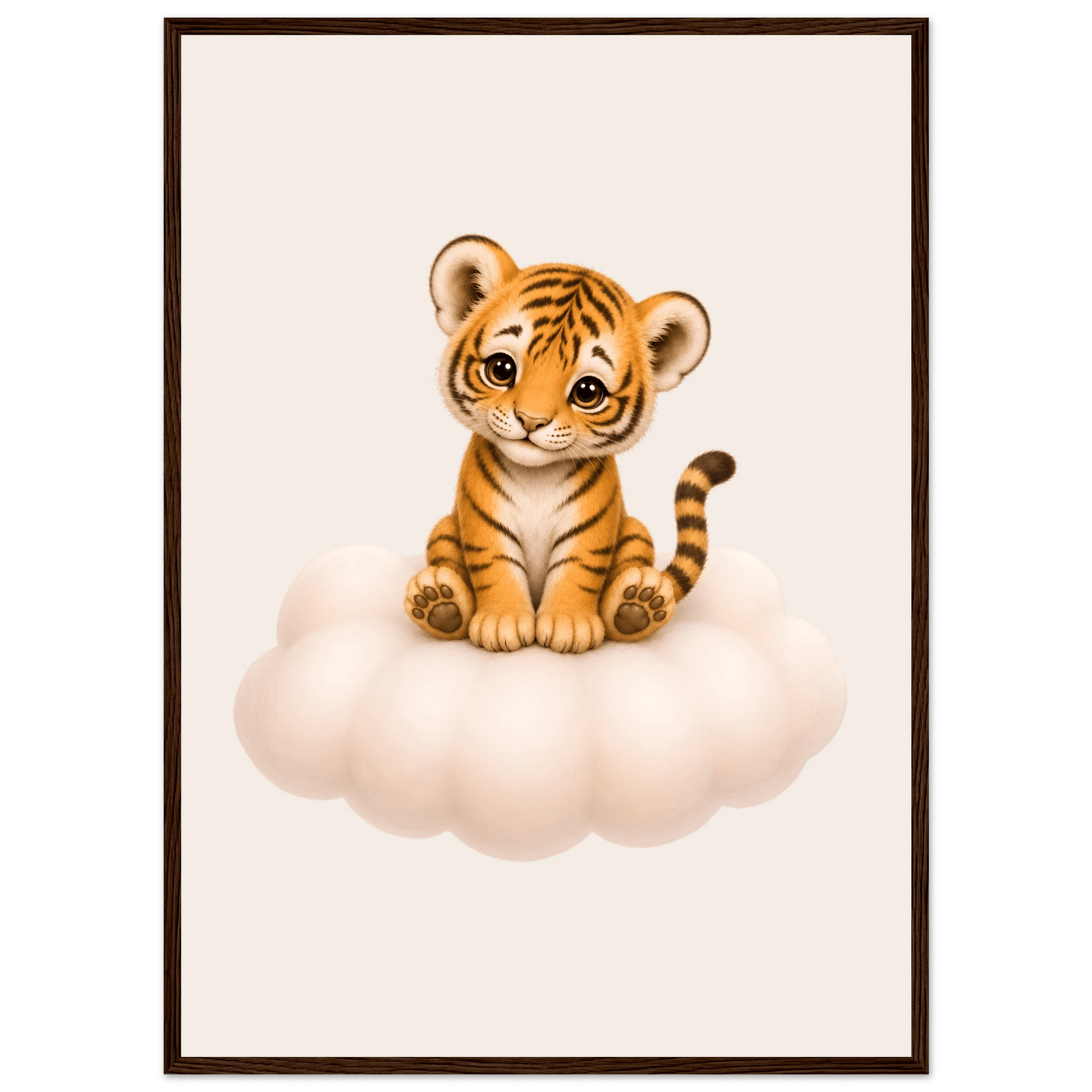 Söt tiger på moln poster poster
