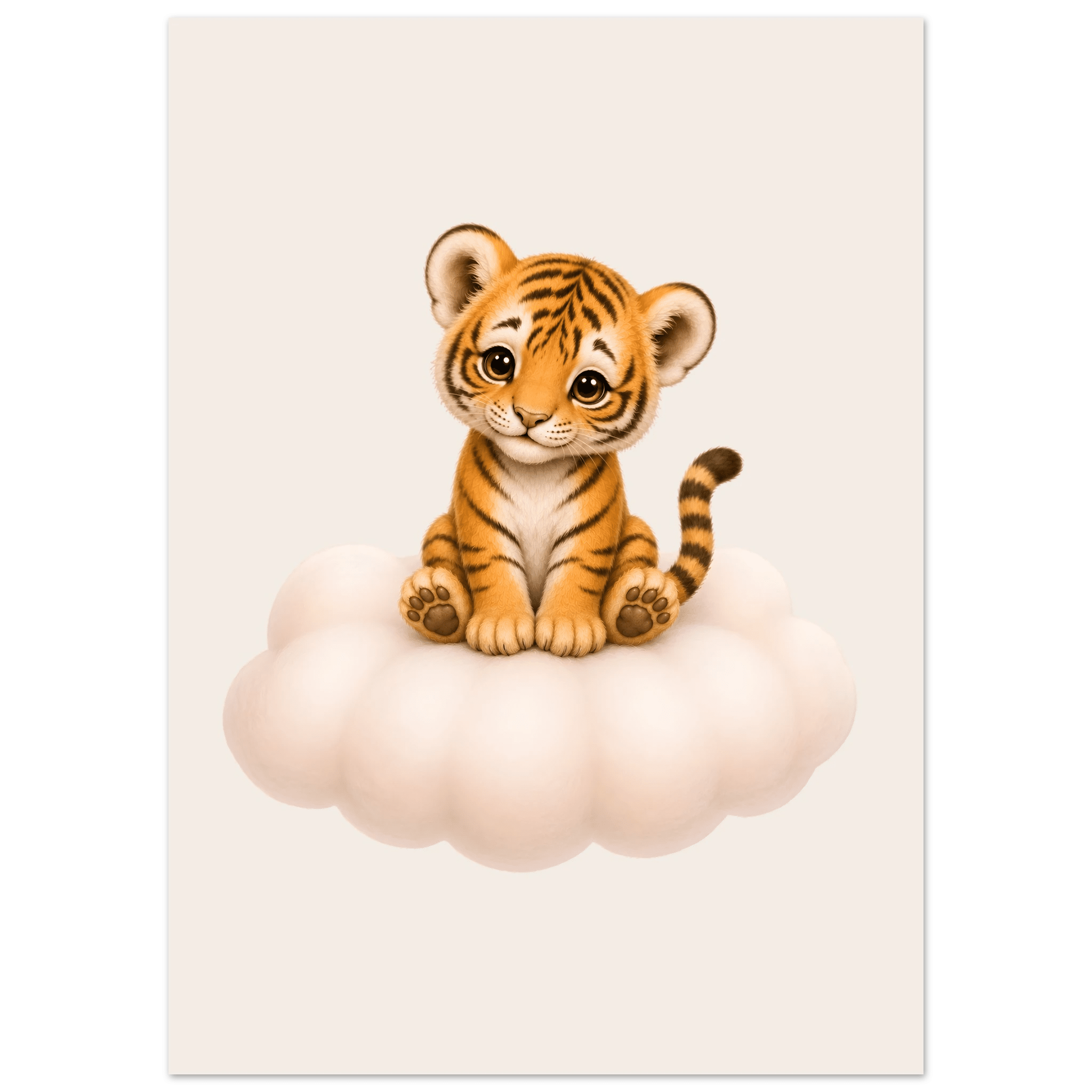 Söt tiger på moln poster poster