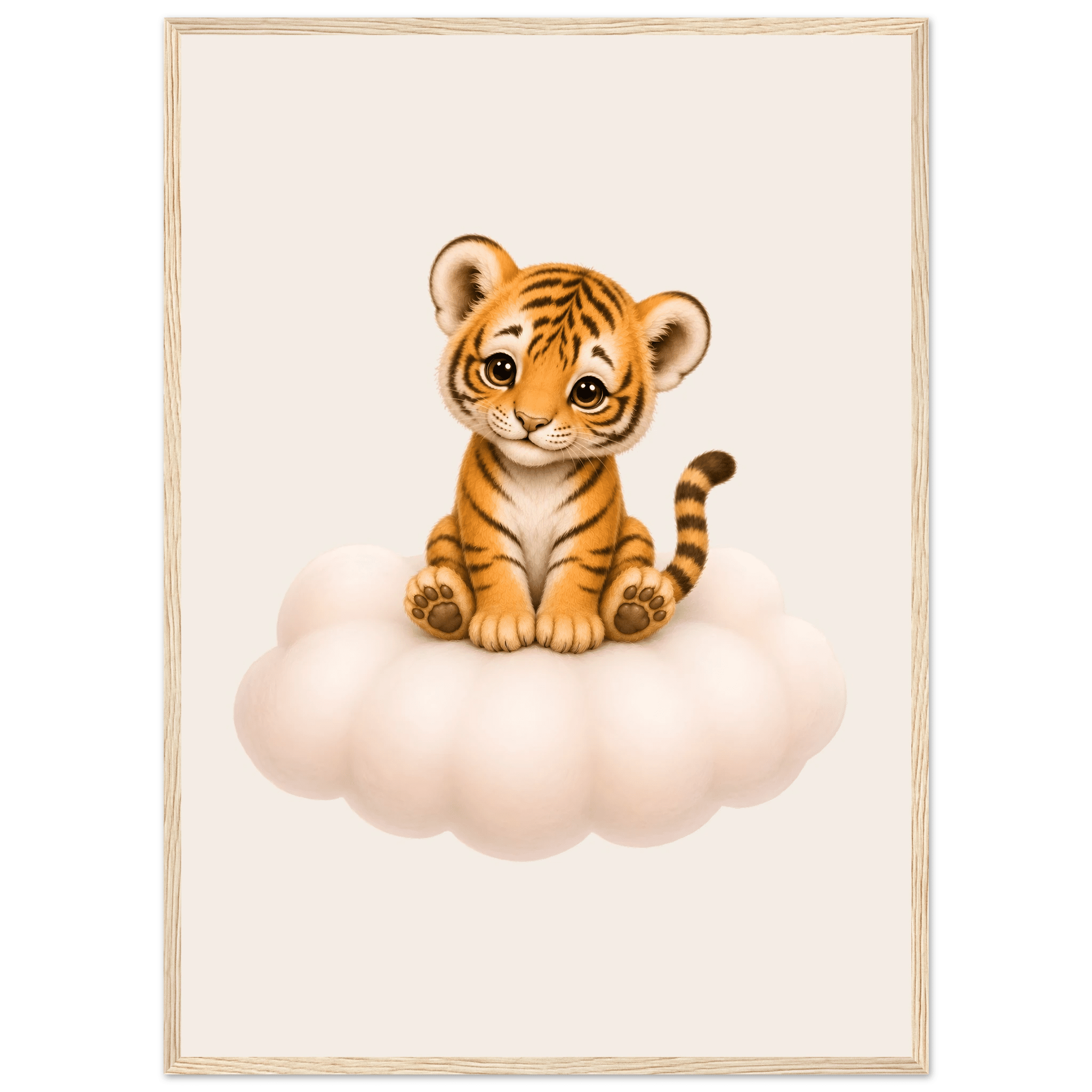 Söt tiger på moln poster poster