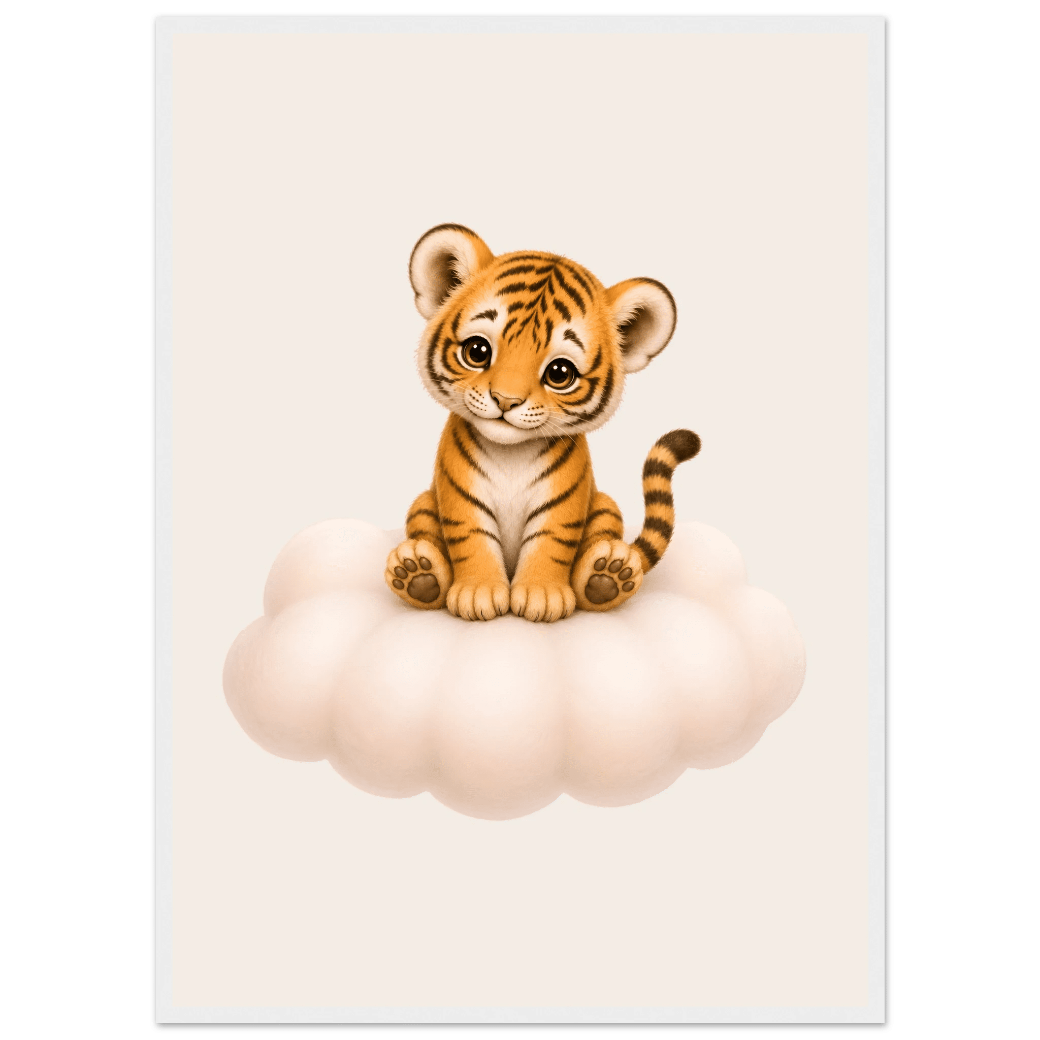 Söt tiger på moln poster poster