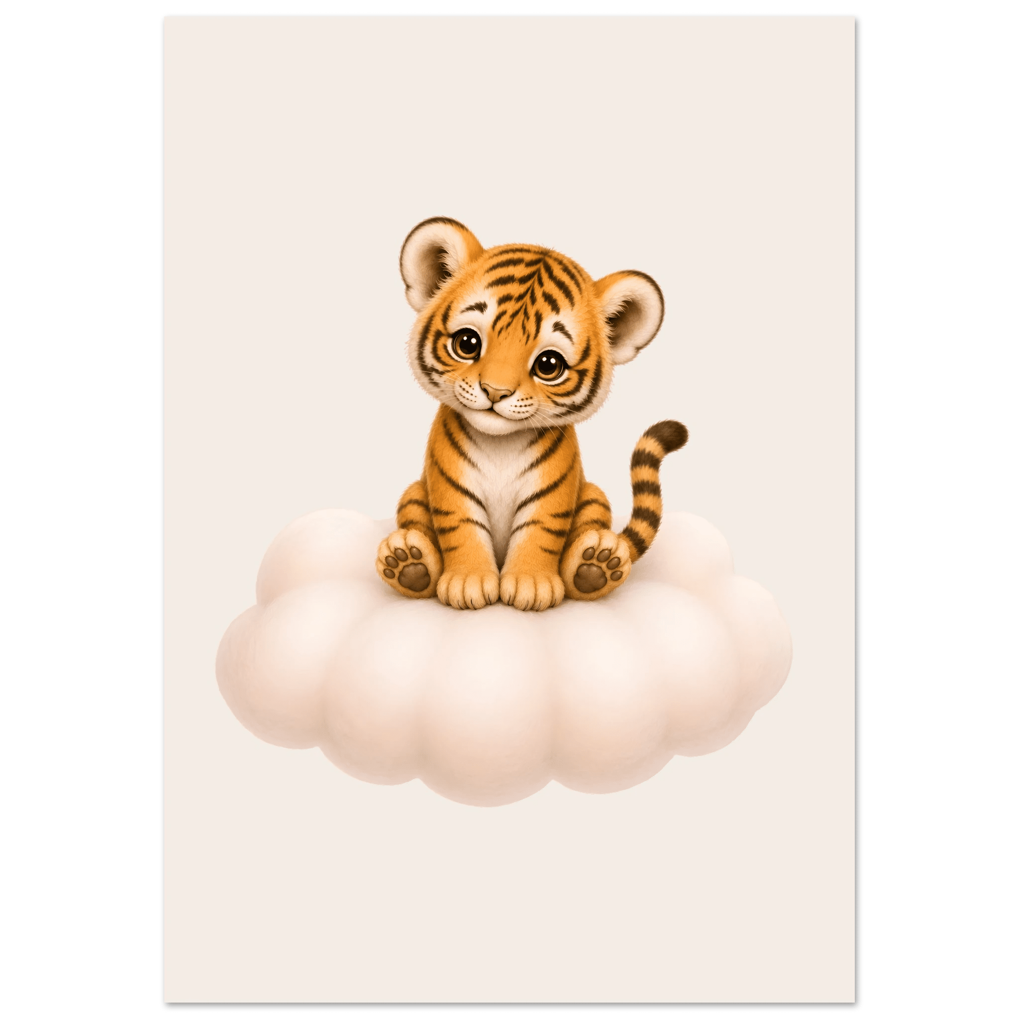 Söt tiger på moln poster poster