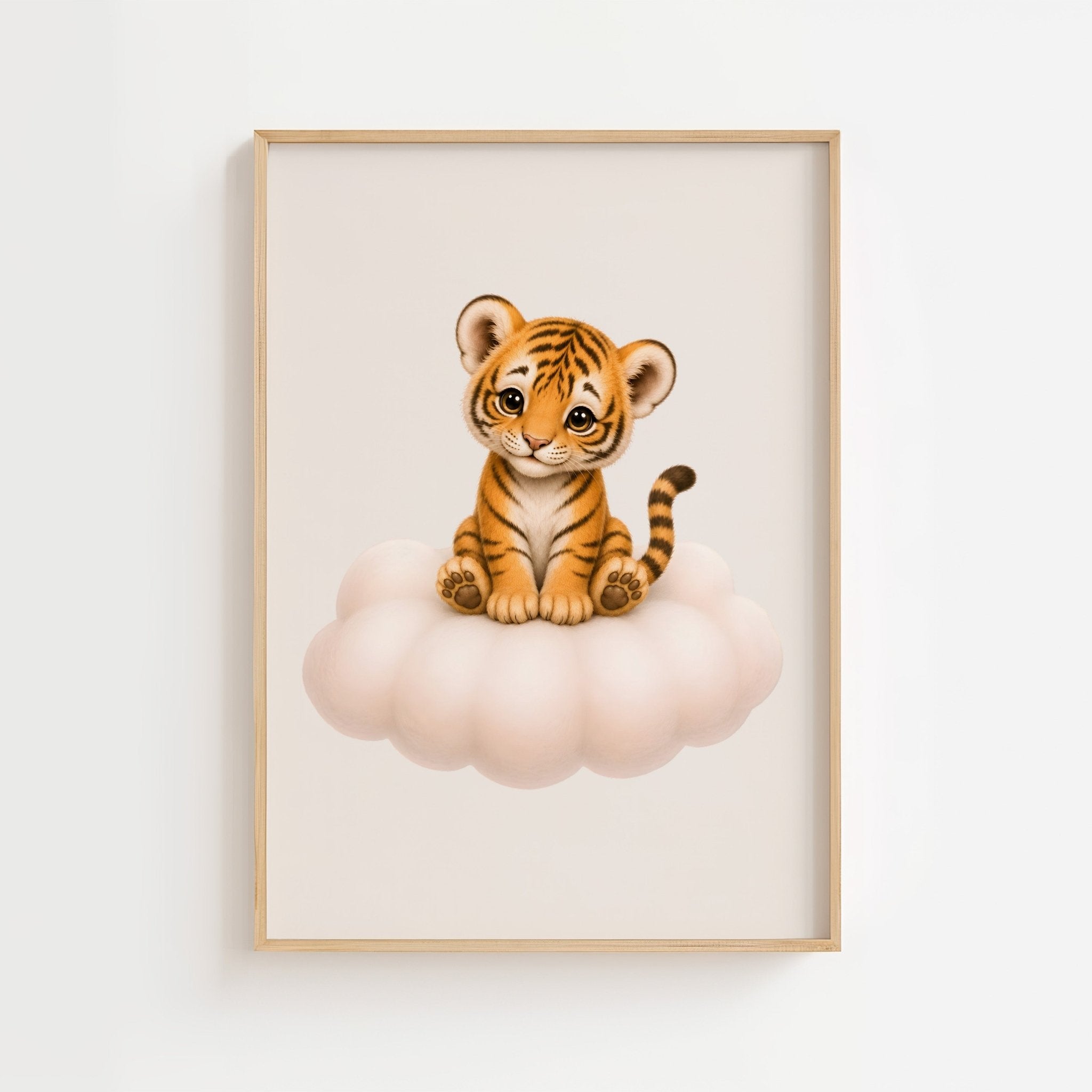 Söt tiger på moln poster poster