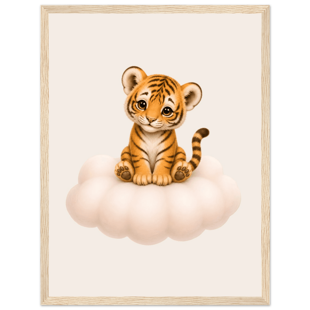Söt tiger på moln poster poster