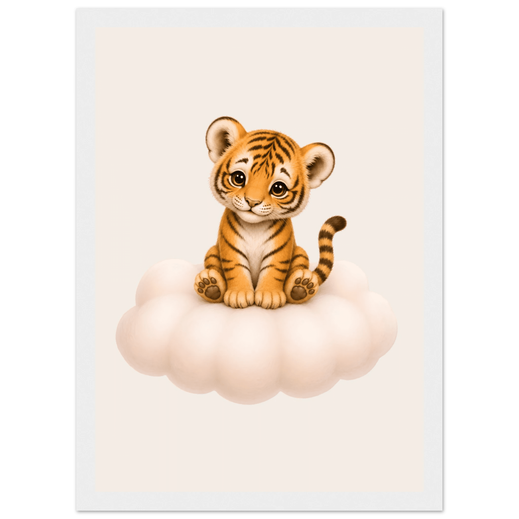 Söt tiger på moln poster poster