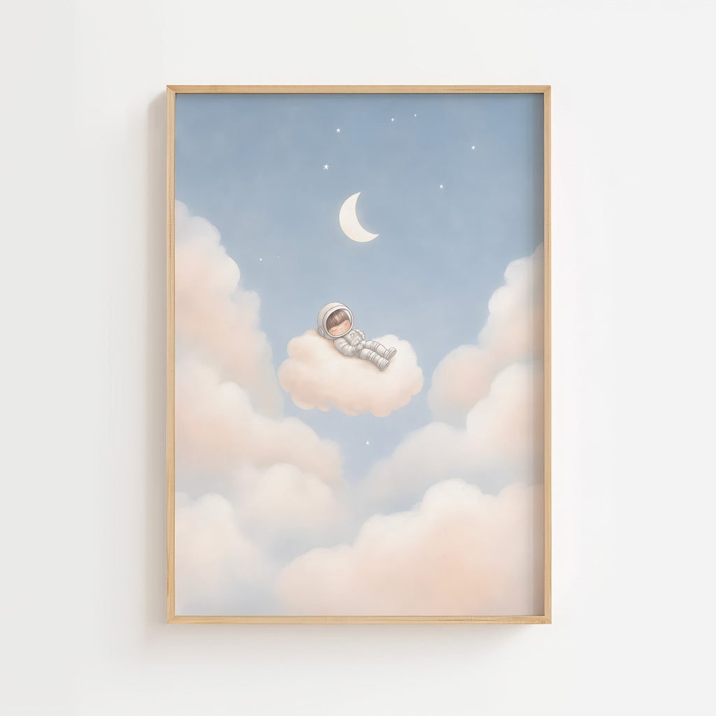 Sovande astronaut på moln poster poster