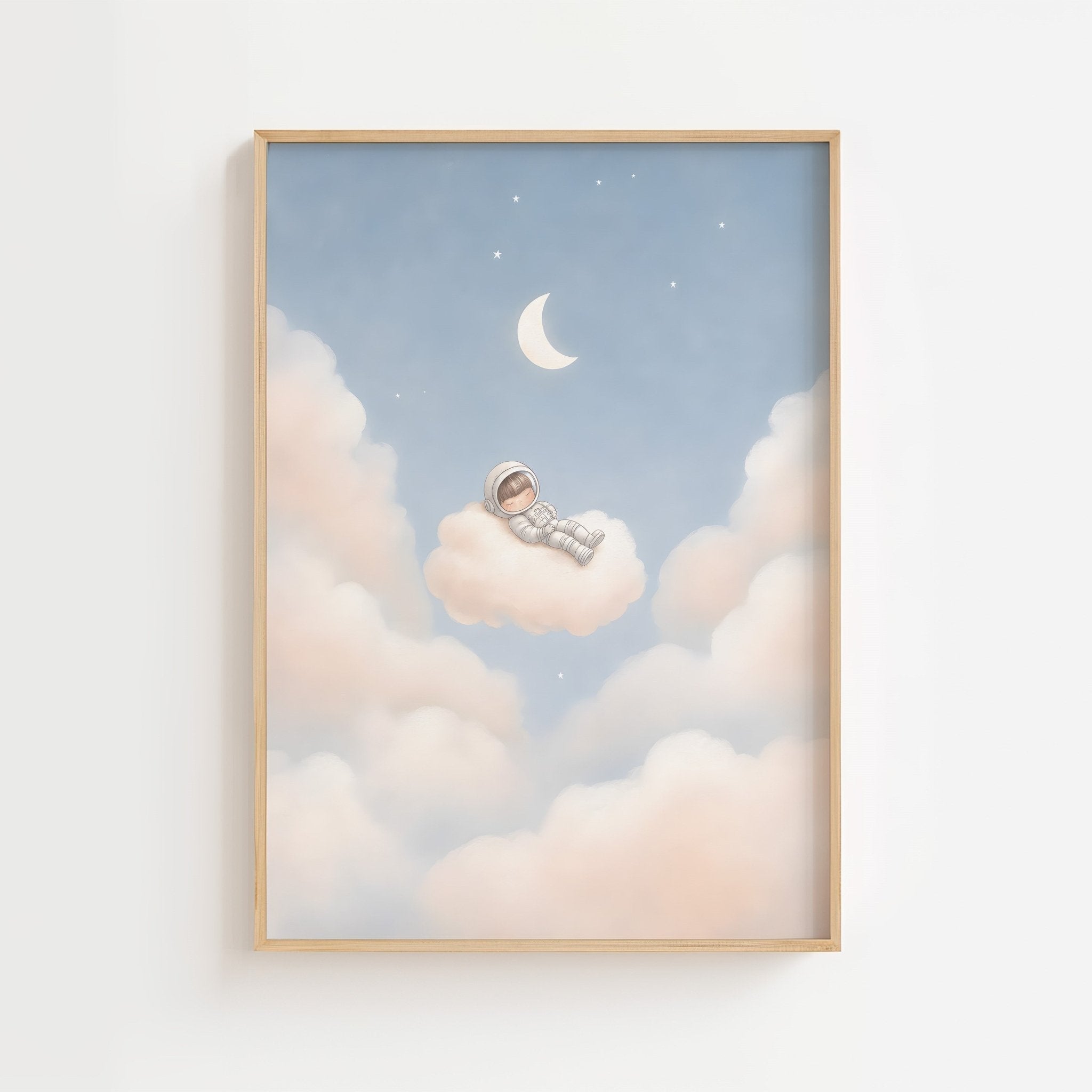 Sovande astronaut på moln poster poster