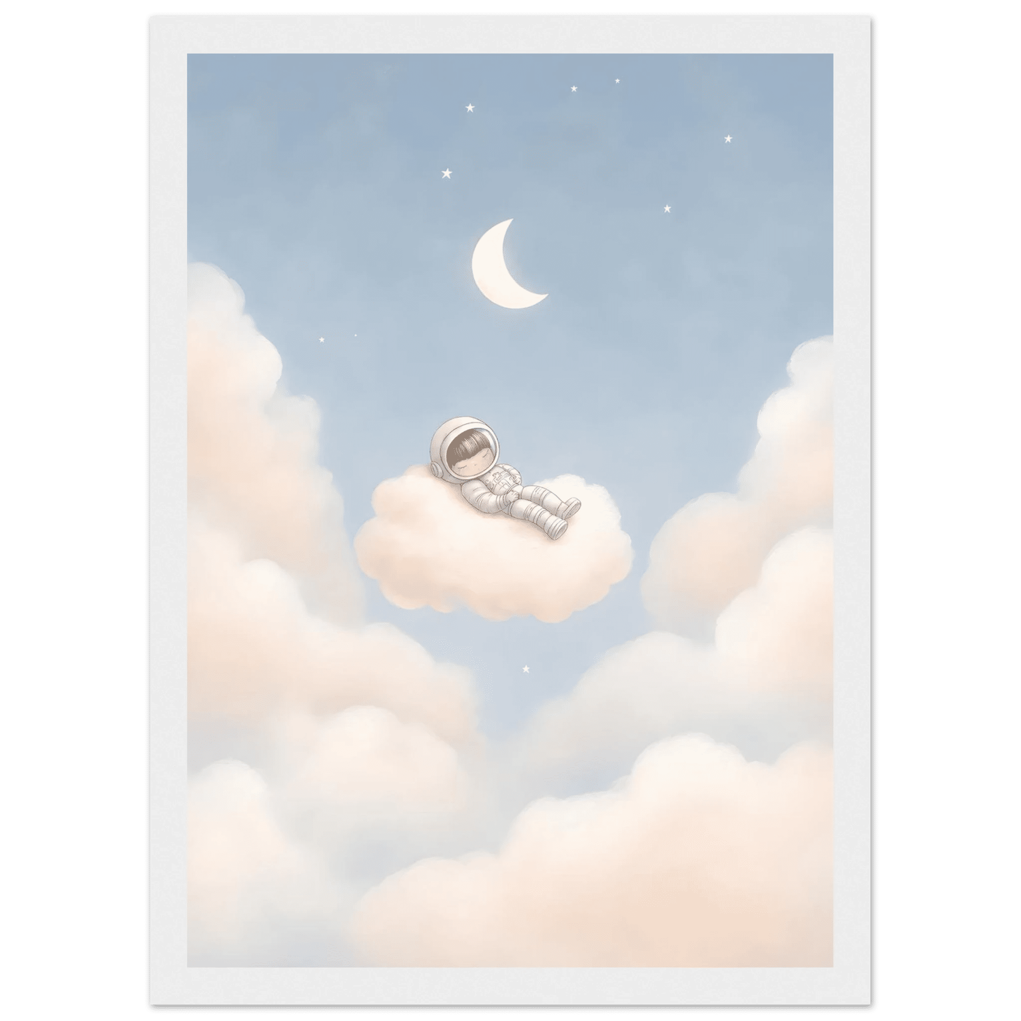 Sovande astronaut på moln poster poster