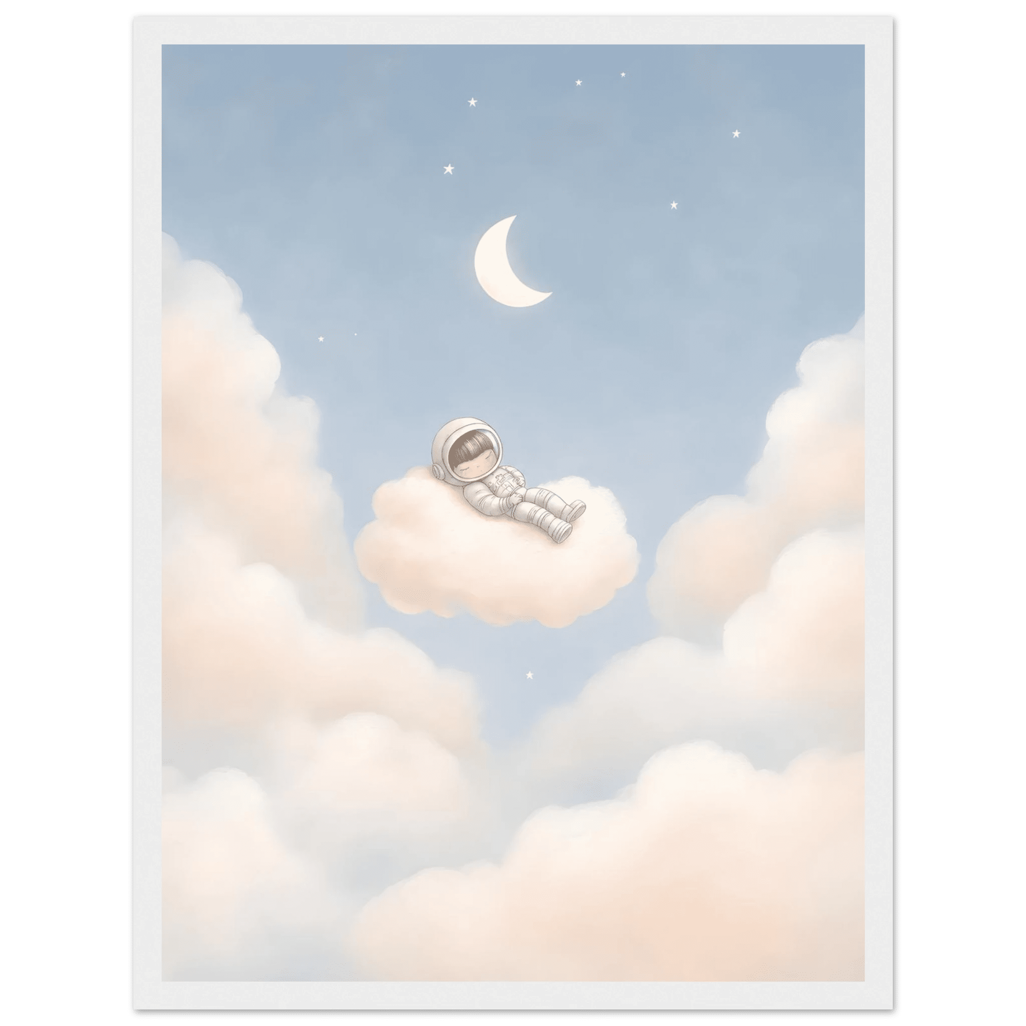 Sovande astronaut på moln poster poster