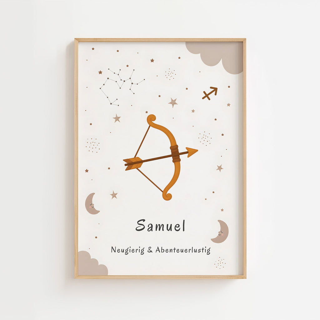 Sternzeichen Schütze mit Namen poster