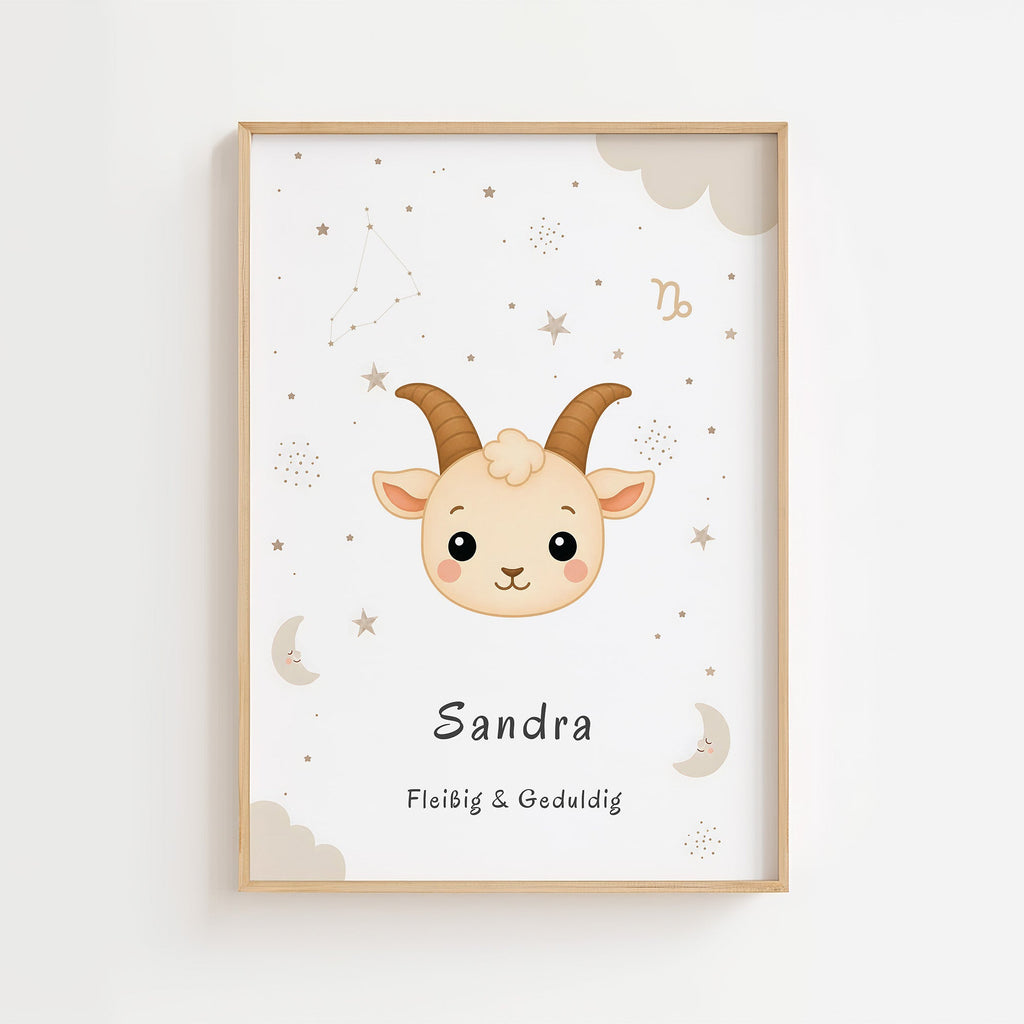 Sternzeichen Steinbock mit Namen poster
