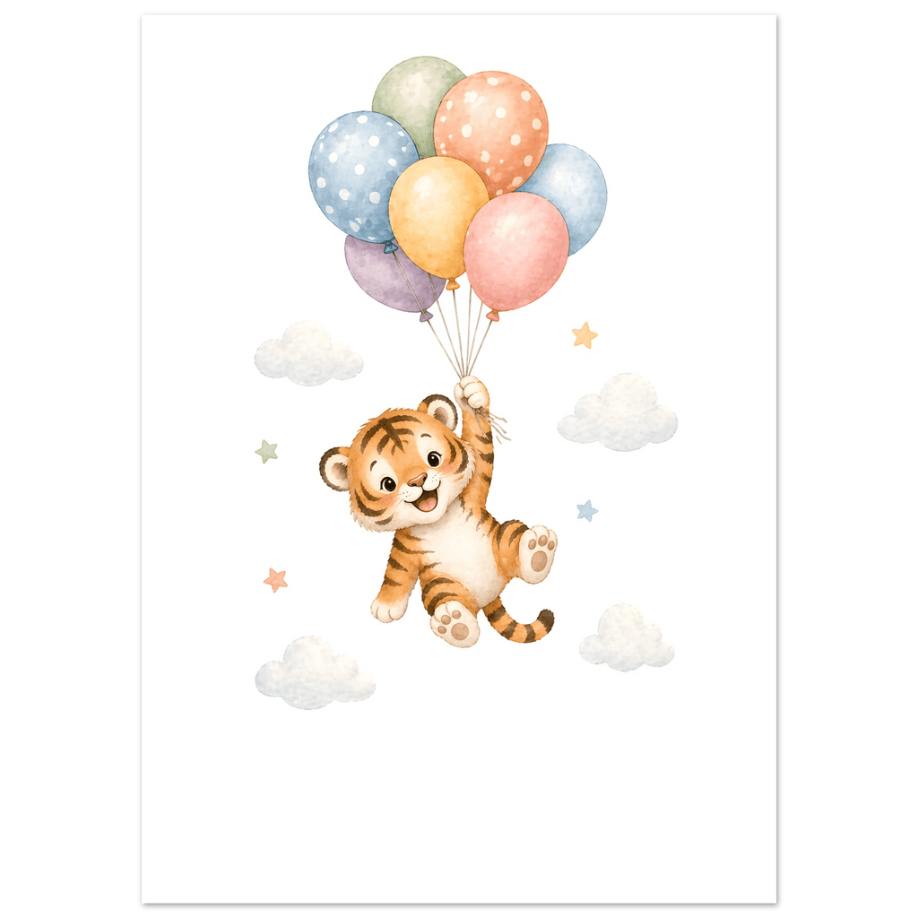 Tiger med personligt namn & text poster