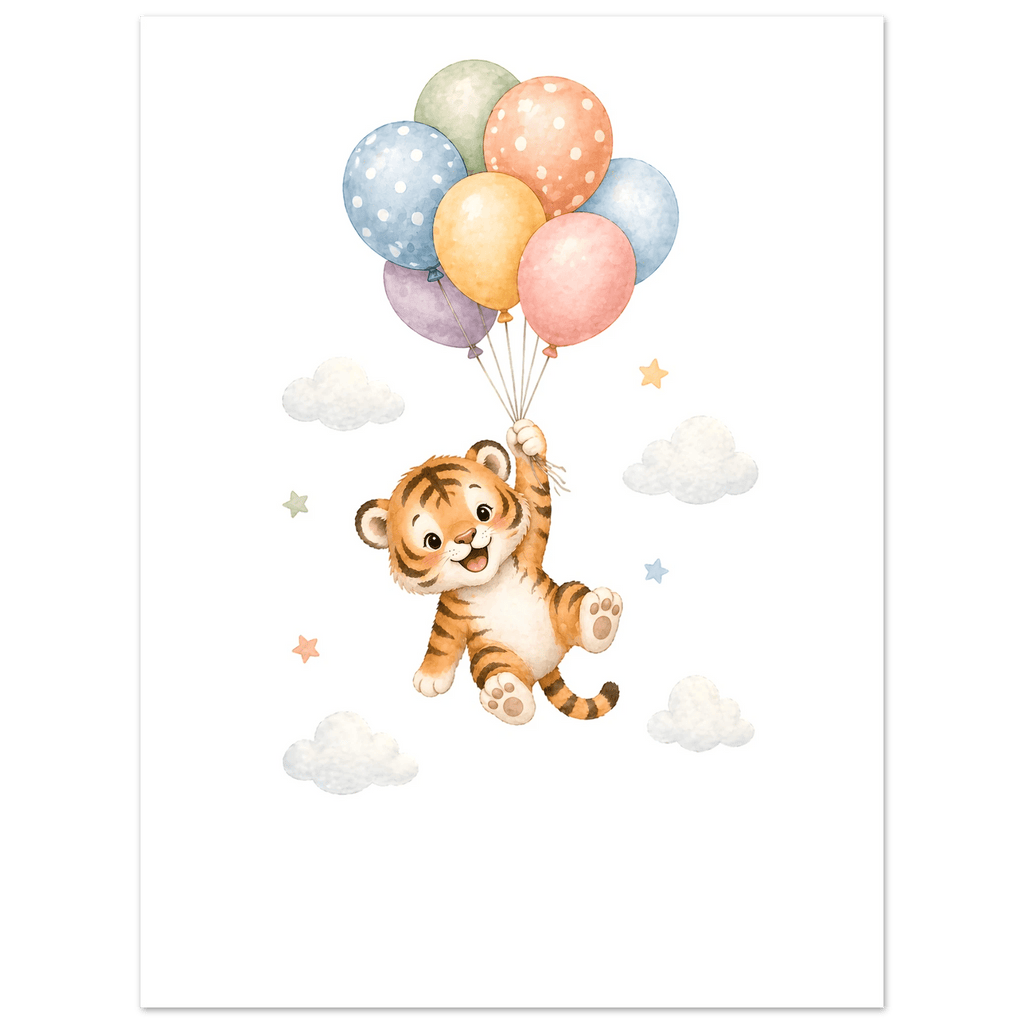 Tiger med personligt namn & text poster