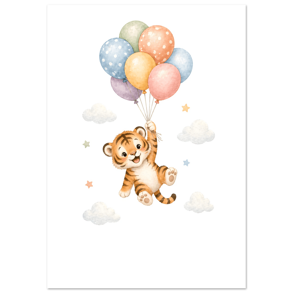 Tiger med personligt namn & text poster