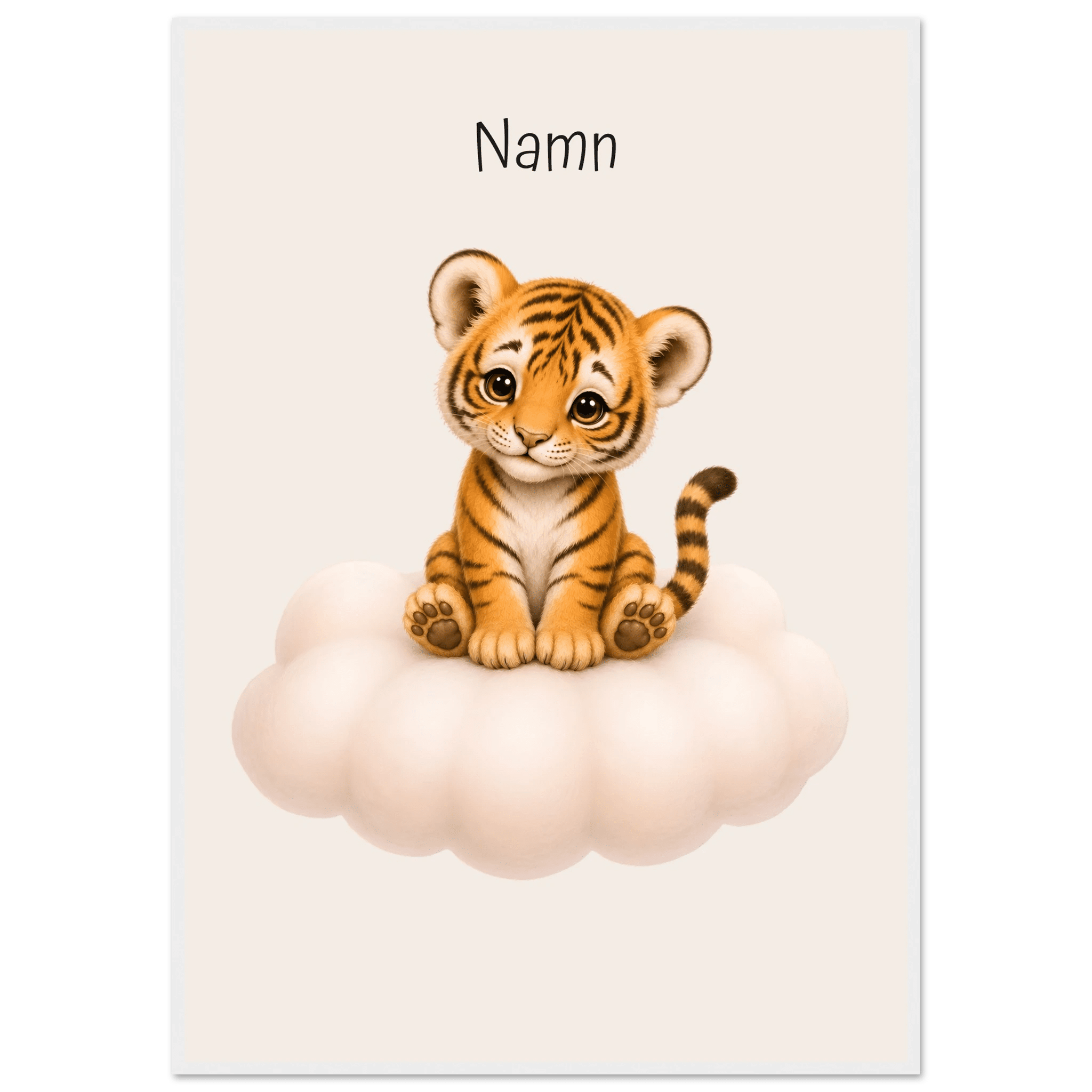 Tiger på moln med namn poster