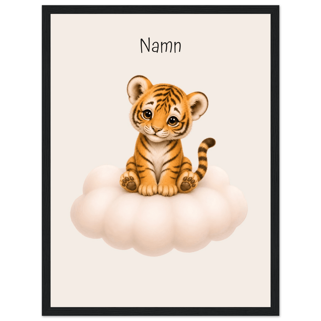 Tiger på moln med namn poster