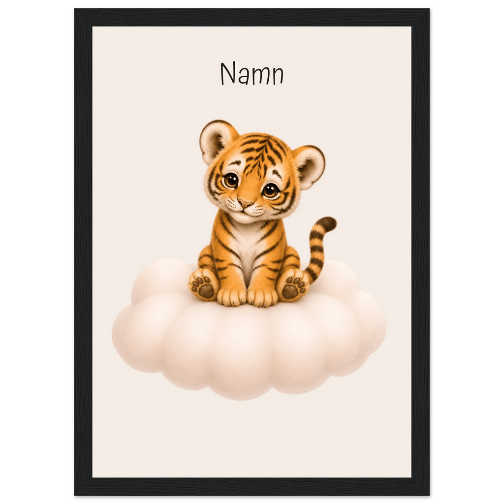 Tiger på moln med namn poster