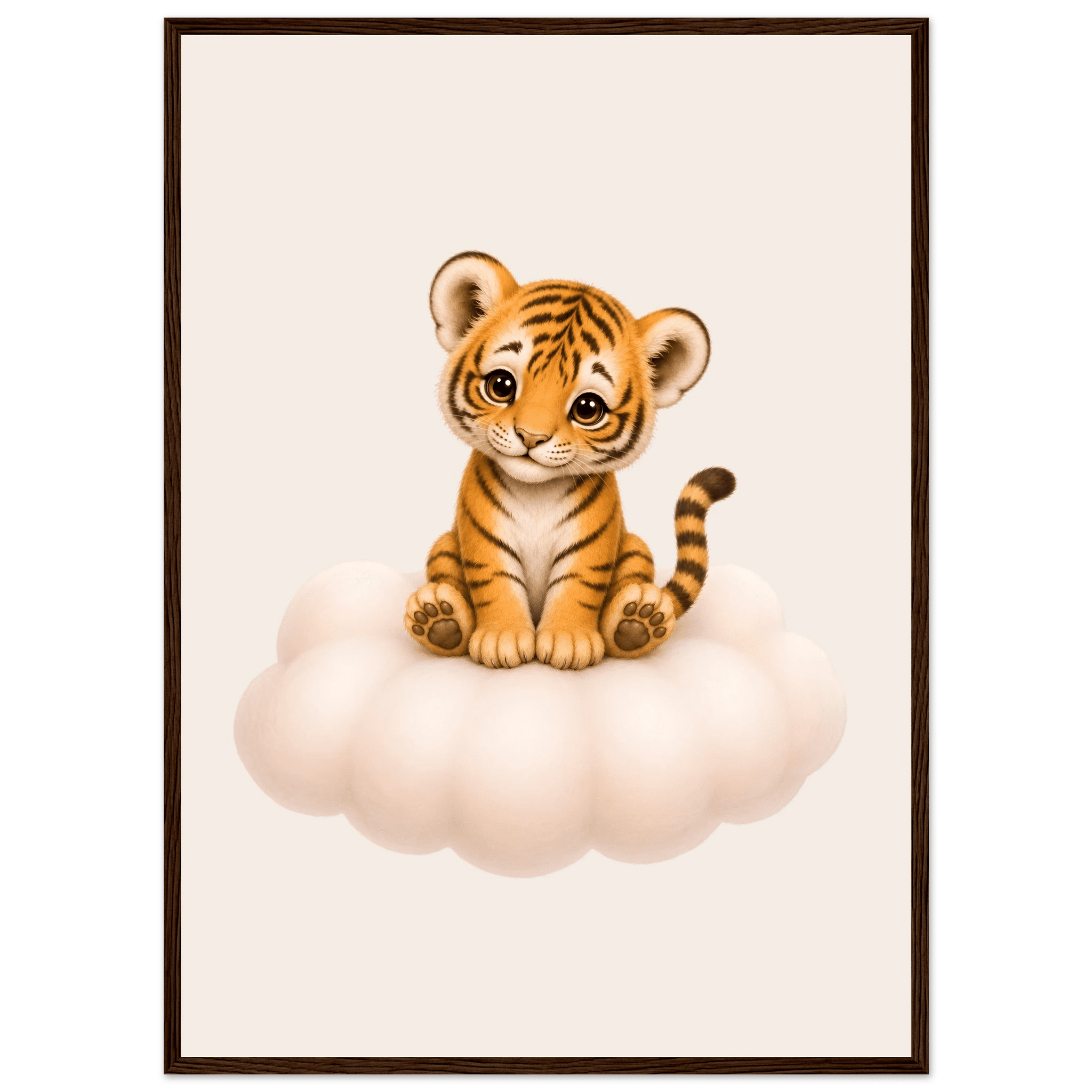 Tiger på moln med namn poster