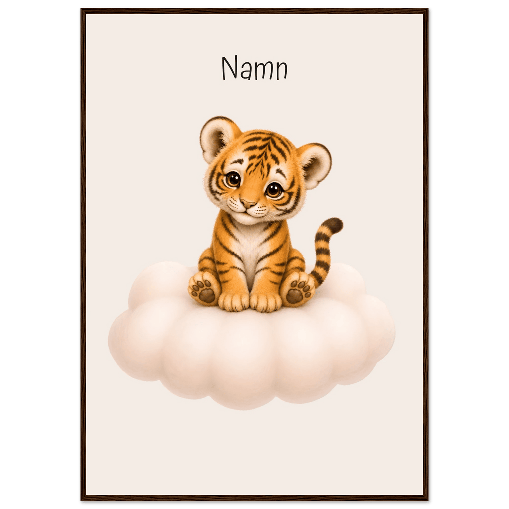 Tiger på moln med namn poster