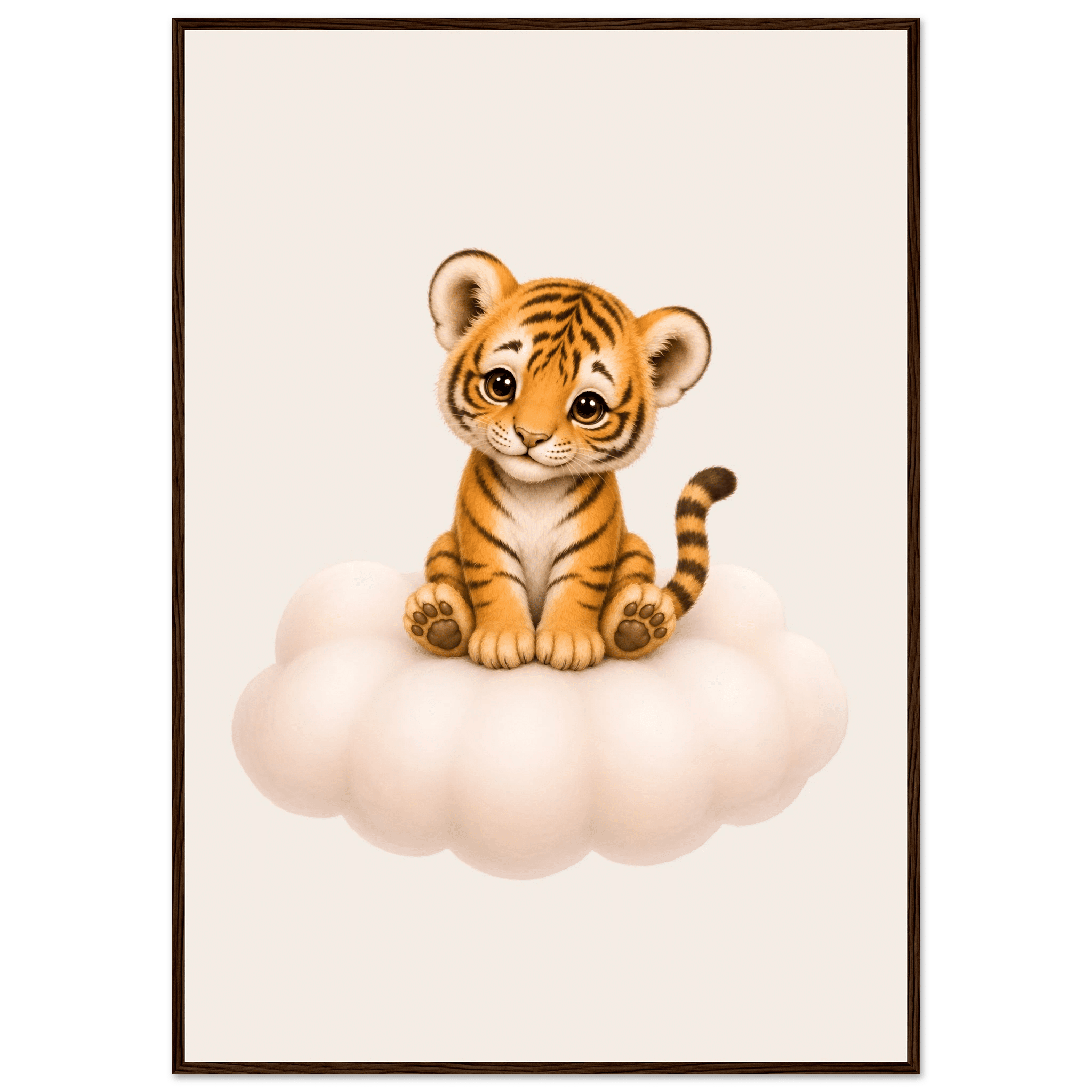 Tiger på moln med namn poster