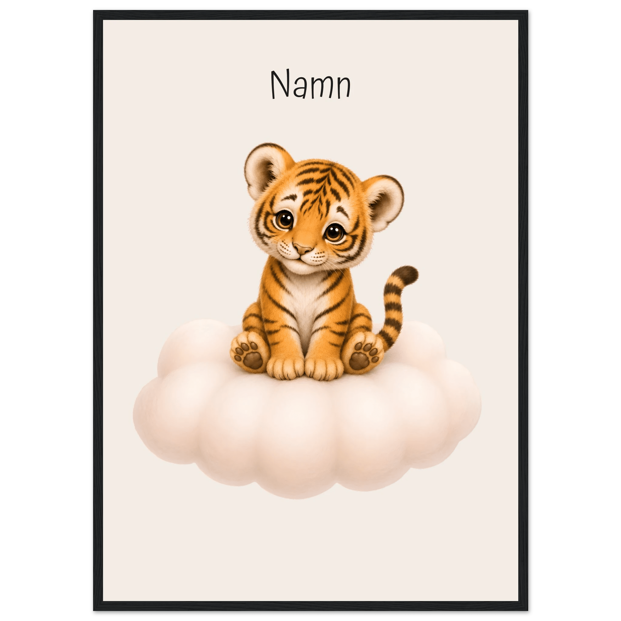 Tiger på moln med namn poster