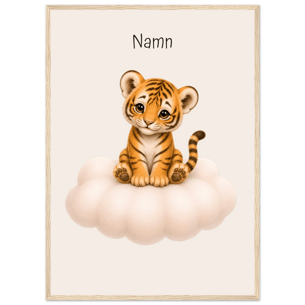 Tiger på moln med namn poster