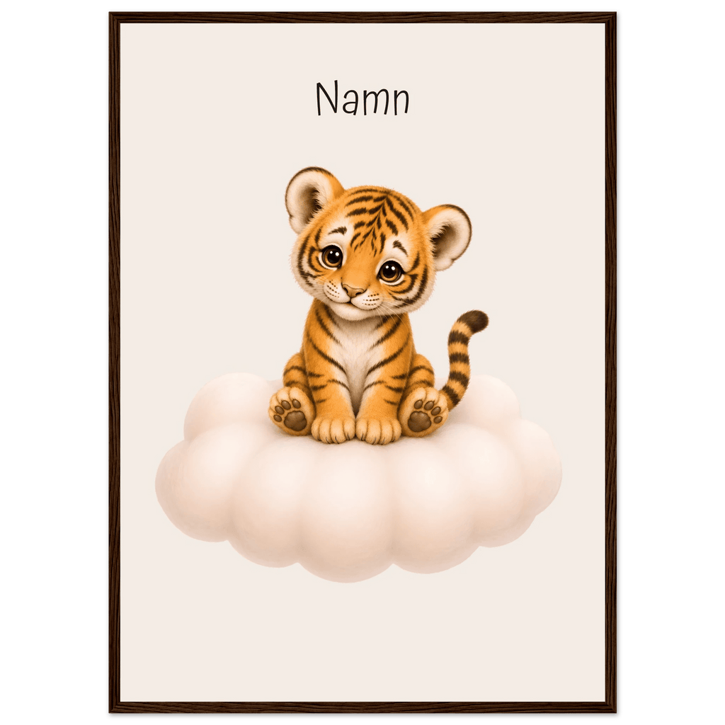 Tiger på moln med namn poster