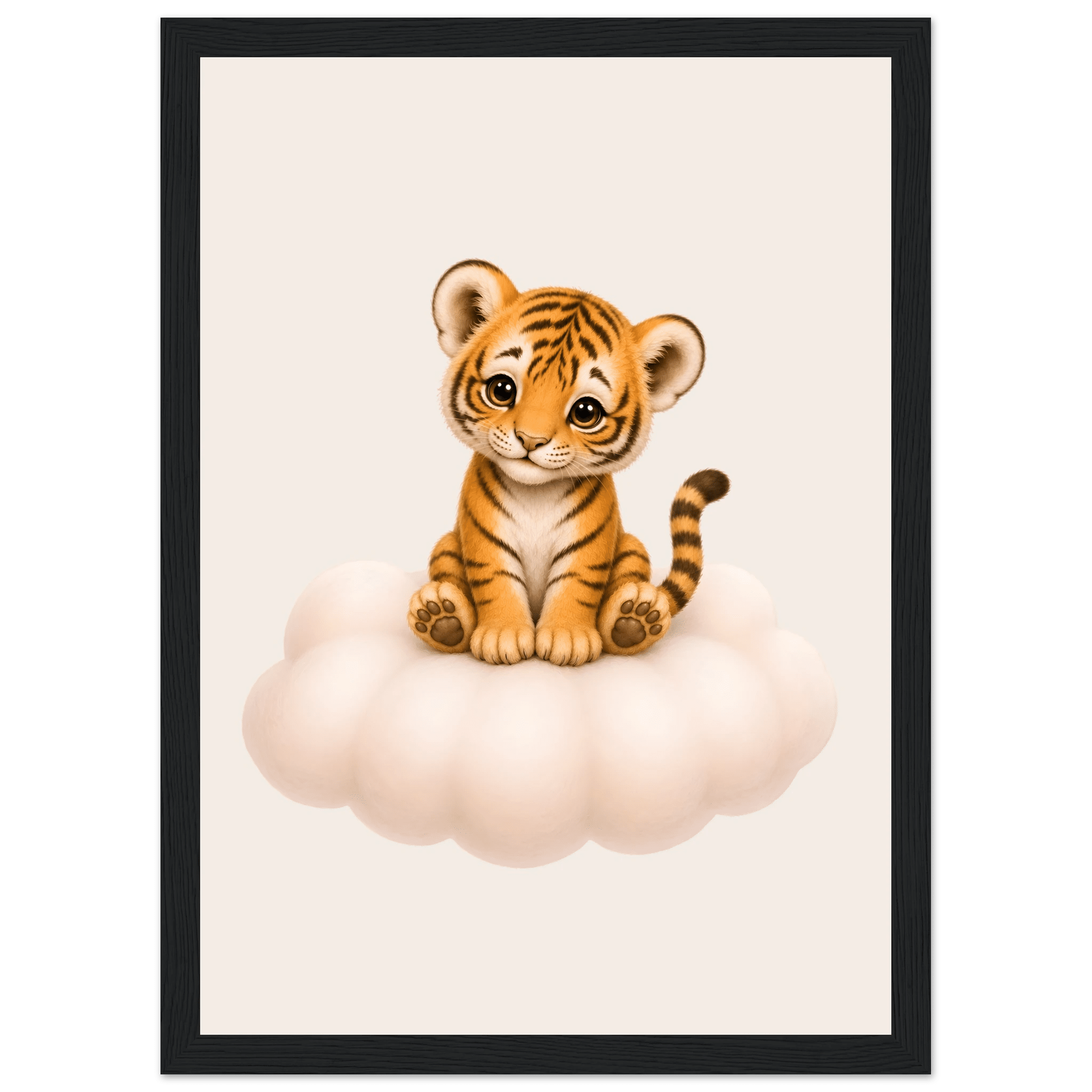 Tiger på moln med namn poster