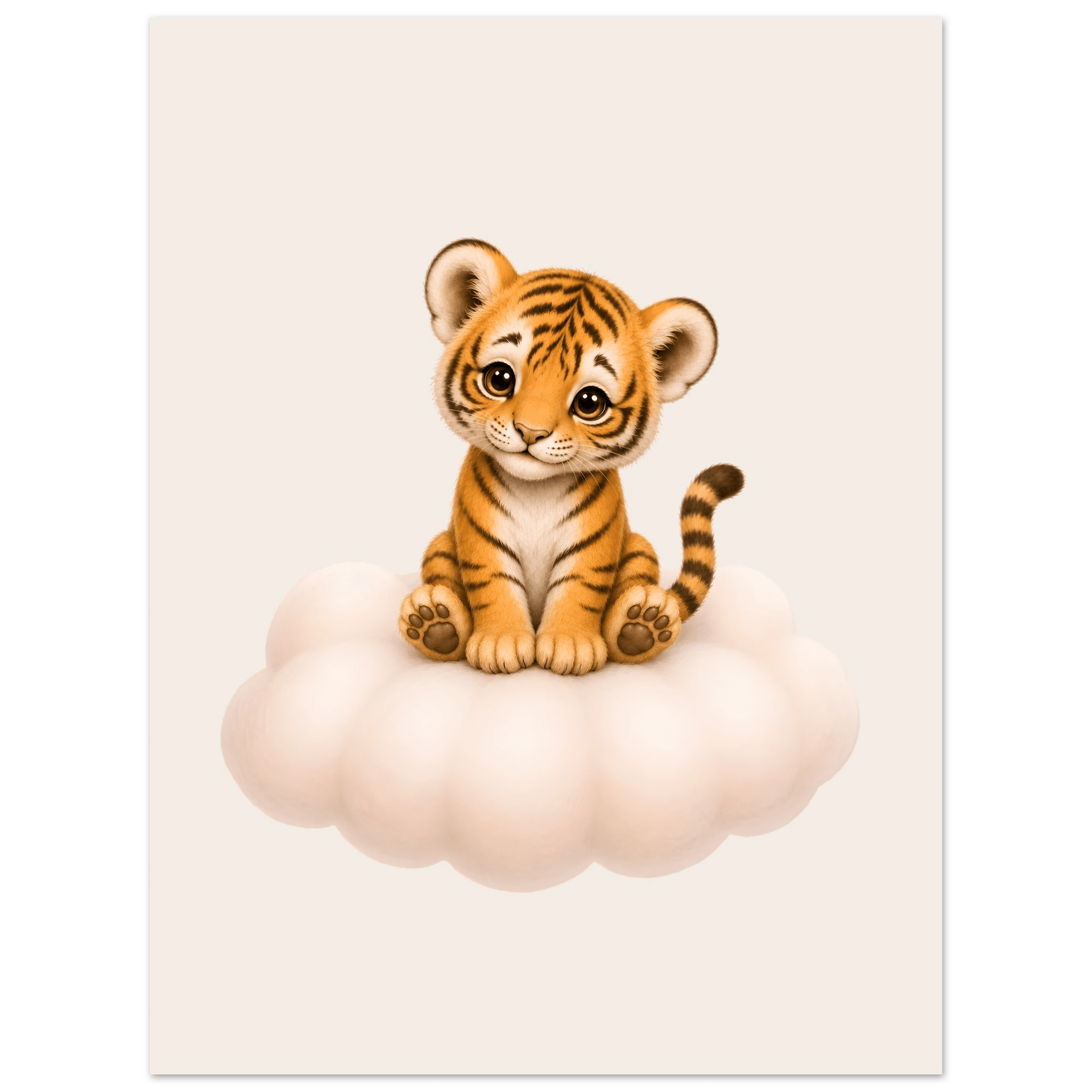 Tiger på moln med namn poster