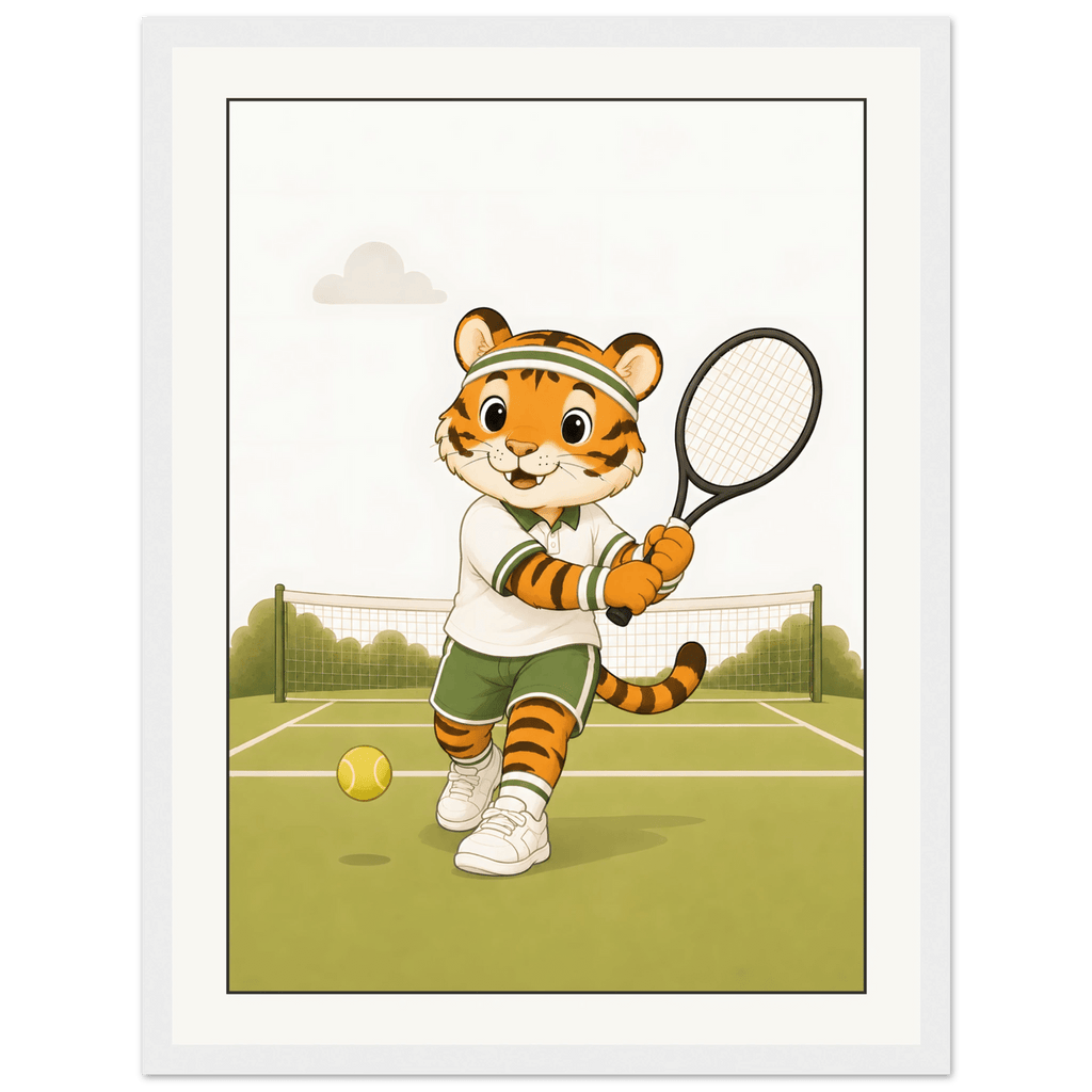 Tiger spelar tennis poster